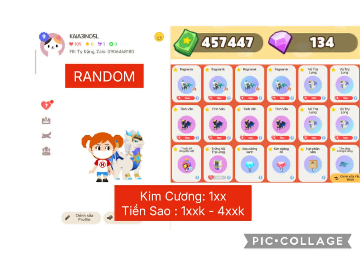 Tài khoản game: ⭐150K⭐ACC RANDOM 3 RỒNG VVIP